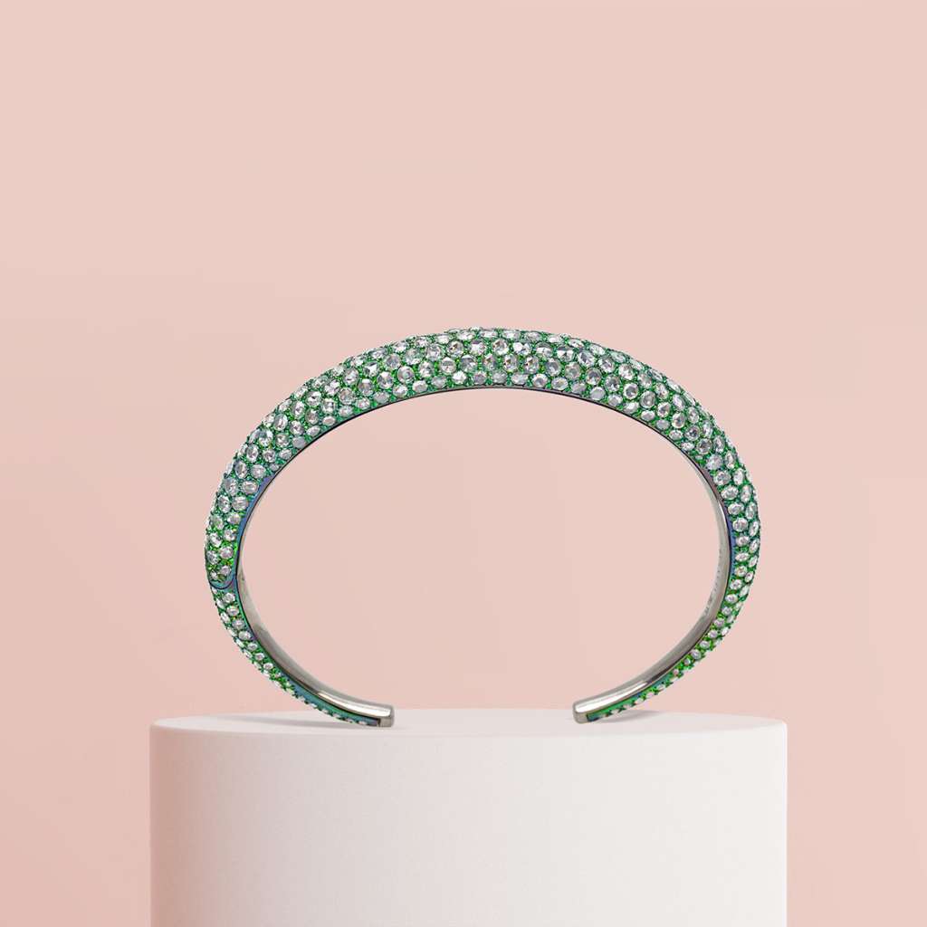 Bracciale Domina titanio e smeraldi